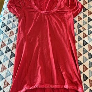 Lululemon Athletica Red Relaxed Short Sleeve T-Shirt